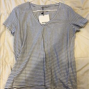Blue and white striped Zara t-shirt!